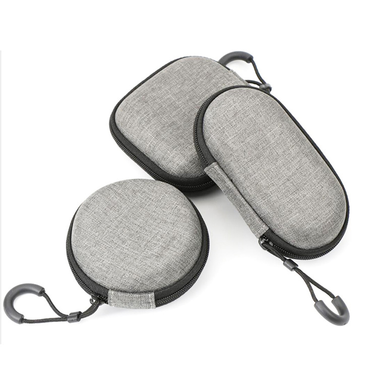 Gray Oxford Waterproof Custom Eva Case Functional Hard Easy Carrying Round Eva Earphone Case